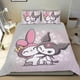 thumbnail image 1 of My Melody Conjunto de sábanas temático, trío de piezas, cómodo y amigable con la piel, diseño único, regalo de decoración para el hogar para familiares, amigos y fans,173cm *218cm, 1 of 6