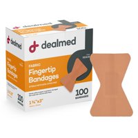 Dealmed - Vendajes Adhesivos De Tela Sellados Con La Punta Del Dedo, 1,75 X 3 Cm, 100 Unidades