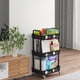 thumbnail image 5 of Carrito de almacenamiento Lainesia de 3 niveles con ruedas bloqueables, negro, 5 of 8