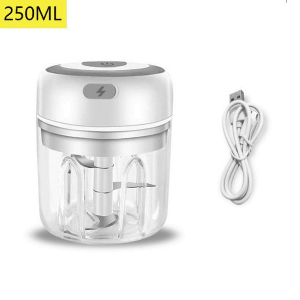 1pc 250ml Mini Electric Kitchen Garlic Press And Pestle USB Charging Socket Ginger And Chili Chopper Vegetable Blender Kitchen Utensil Kitchen Stuff Small Kitchen Appliance