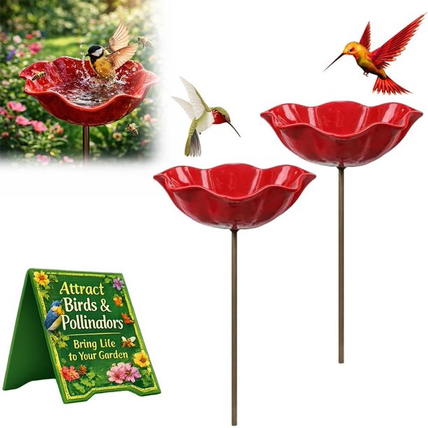 Estaca jardín flor metal hecha mano estación riego abejas decoración exterior amigable polinizadores