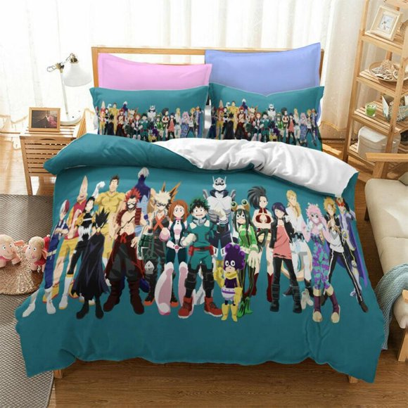 Japan Anime My Hero Academia Comic Quilt Duvet Cover Set Comforter Cover3-Piece Bedding Set