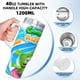 thumbnail image 5 of Gummy Bear y Amigos Vaso aislado de acero inoxidable con asa, diseño temático, regalo para familia, amigos y fans; incluye pajita y encaja en el portavasos estándar, 40 oz, 5 of 6
