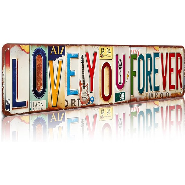 Letrero te quiero más vintage metal arte pared puerta principal San Valentín decoración hogar granja moderna 10x40 cm