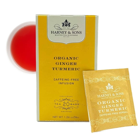 Tea Harney & Sons, jengibre y cúrcuma orgánica, 20 bolsas