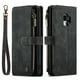 thumbnail image 1 of Wallet Case Artificial Leather Card Holder, Magnetic Kickstand & Zipper For Samsung Galaxy S23 S22 S21 S20 Ultra S21 FE S10 S9 S8 Plus Note 10 Note 20 Ultra, 1 of 3