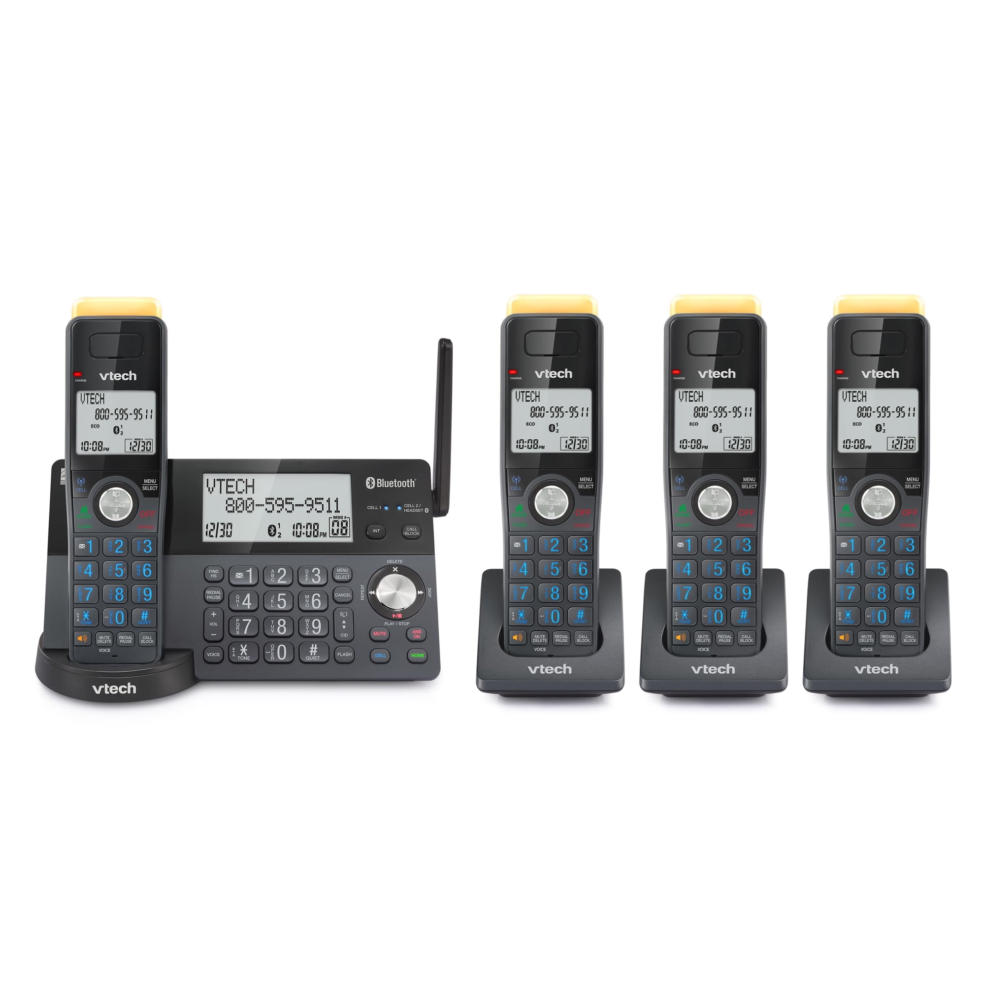 Teléfono Inalámbrico Vtech Is8128-41 De Súper Largo Alcance Con 4 Auriculares