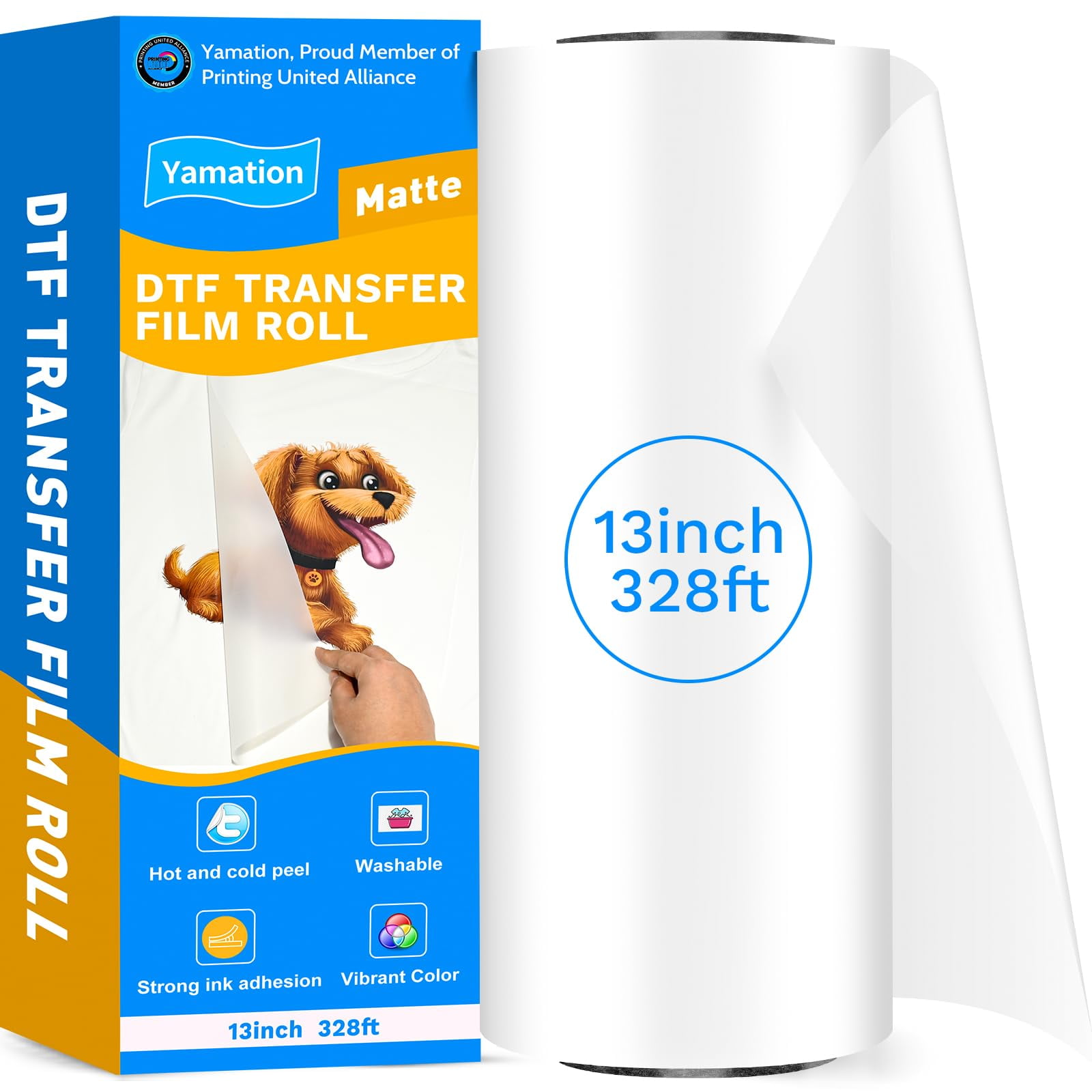 Rollo De Película De Transferencia Yamation Dtf, 13 Pulgadas, 100 M, Pet Con Purpurina