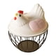 thumbnail image 5 of Cesta Para Huevos De Gallina, Bonita Cesta De Alambre De Metal Para Guardar Huevos De Gallina Para Encimera, Con Rayas Rosas Y Negras, 5 of 5