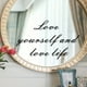 thumbnail image 3 of 1pc, Mirror Decal, Love Yourself And Love Life Inspirational Quotes Wall Sticker, Bathroom Decor Shower Door Decal, Window Sticker, Bedroom Bathroom Background Wall Decor, Home Decor, 3 of 5