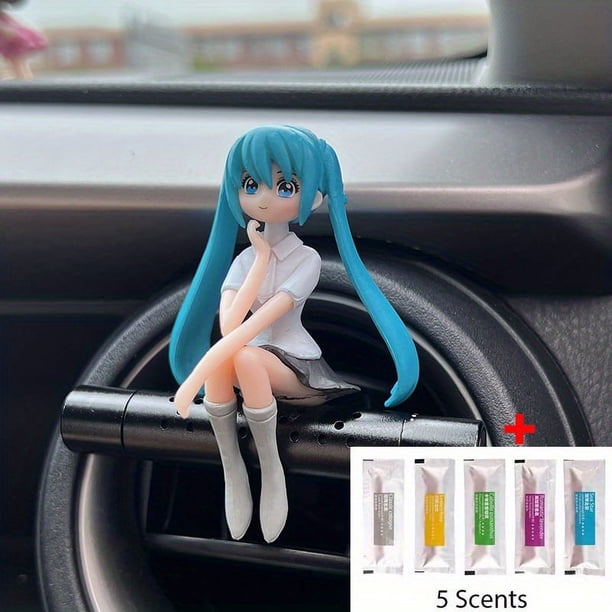 5pcs Fragrance Sticks Car Air Outlet Perfume Clip - Cute Anime Action Figure Decorations for Creative Car Decor