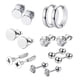 thumbnail image 1 of Juego de aretes de aro de 14 piezas / aretes de oreja Conjunto de aretes de declaración de moda delicada para hombres / joyería piercing para cumpleañ Plata de 8 mm, 1 of 5