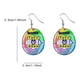 thumbnail image 1 of Acrylic Cute Doodle Graffiti Pattern Dangle Earrings Cartoon Style Light Weight Funny Adorable Female Gift, 1 of 3