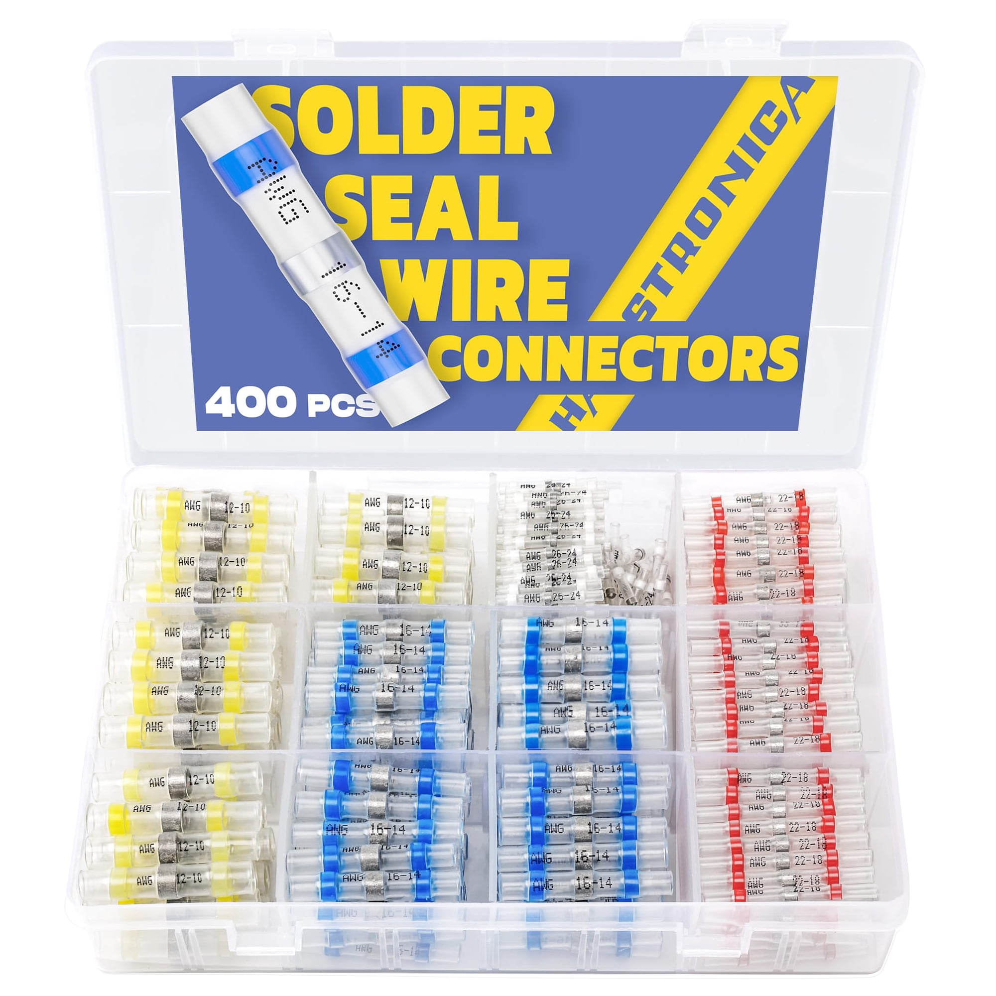 Conectores De Alambre Solder Seal Haisstronica, 400 Unidades, Impermeables