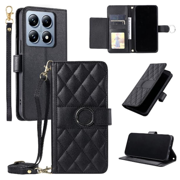 Funda tipo billetera FOXDOCK para Xiaomi 14T – Tapa abatible con correa para mujer