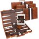 thumbnail image 5 of Set de backgammon Crazy Games Classic con funda de piel marrón, 5 of 6