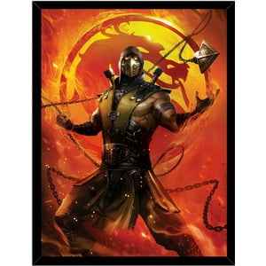 Genérico - Cuadro Decorativo Mortal Kombat Scorpion Medidas 30X40 Cm