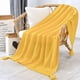 thumbnail image 1 of Manta Nordica Con Borlas Tejida Frazada Decorativa 127x172cm Amarillo, 1 of 3