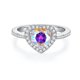 thumbnail image 1 of Anillos de Moissanita con Corazón para Mujer 1 Uds Color D Claridad VVS1 Anillos de Compromiso de Diamante de Plata Esterlina S925 Azul/rosa/morado Bandas de Boda de Moissanita con Certificado, 1 of 9