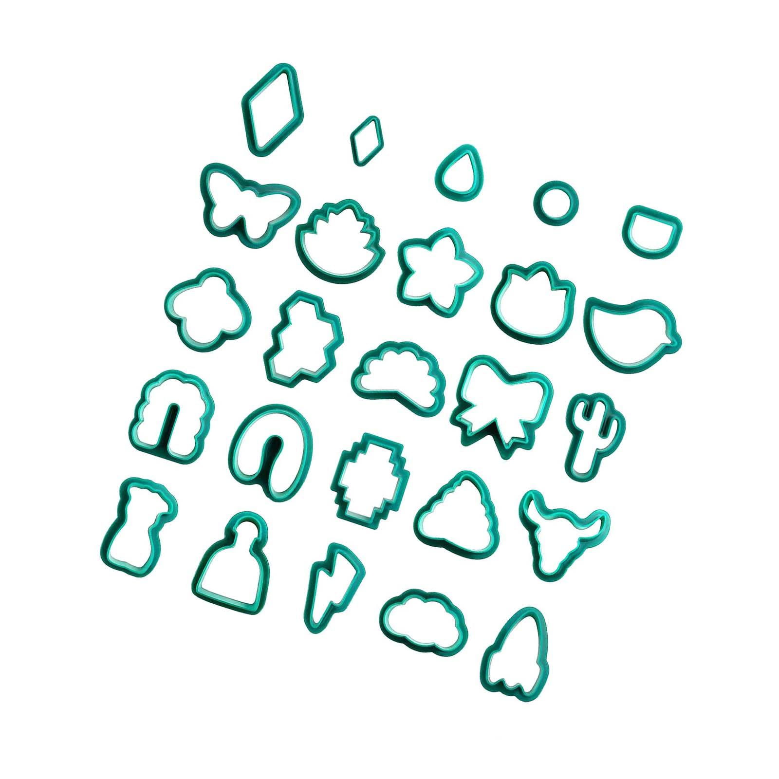 Bothyi - 25 Piezas De Aretes Cortadores De Arcilla Polimérica, Joyería Hecha A Mano, Herramientas De Arcilla Verde