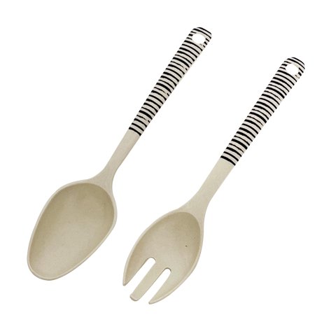 Decogreen - Setcuchara Y Tenedorensalada Bio Rayas