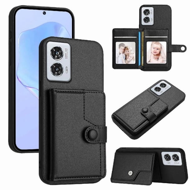 FOXDOCK Funda para Motorola Edge50 Fusion con Bloqueo RFID - Diseño Elegante con Cierre de Botón