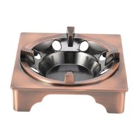 Magideal - Mini Estufa De Camping, Caldera De Fuego, Calentador De Alimentos Ligero, Estante Para Wok, Estufa De Cocina, Estufa De Fondue Para Barbacoa, Viaje, Color Bronce