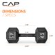 thumbnail image 4 of Mancuerna CAP Barbell de Hierro Fundido Hexagonal 45 kg Negra Individual, 4 of 7