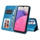thumbnail image 4 of Funda tipo cartera FOXDOCK para Samsung Galaxy A33 5G , diseño girasol en relieve, cuero PU, cierre magnético, soporte y tarjetero, 4 of 5