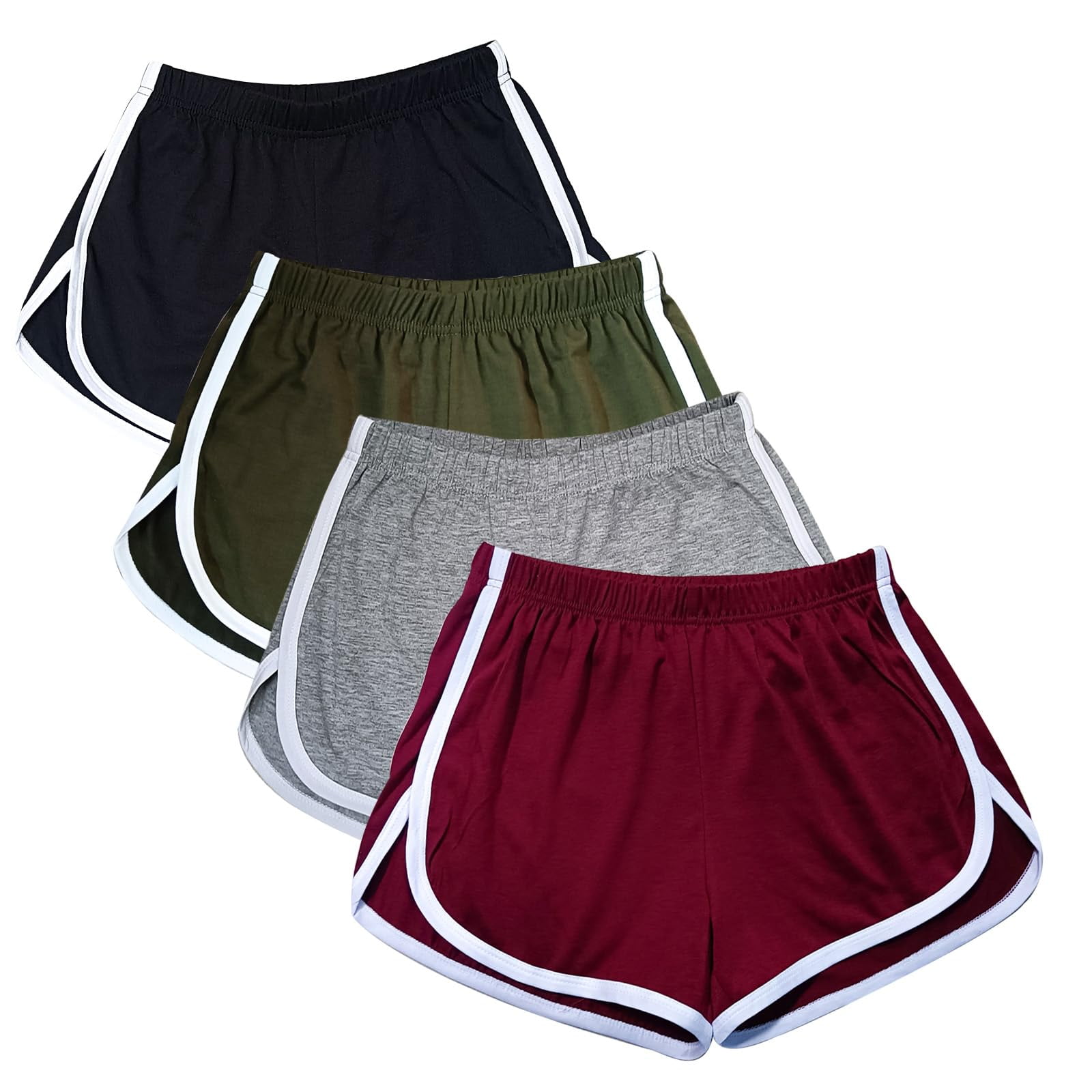 Pantalones Cortos Cameway Para Mujer, Algodón, Yoga, Danza Y Deporte, Paquete De 4