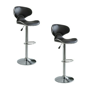 Lubabycas - Pack 2 Sillas Piso Bar Premium Negras Altura Regulable Yc229