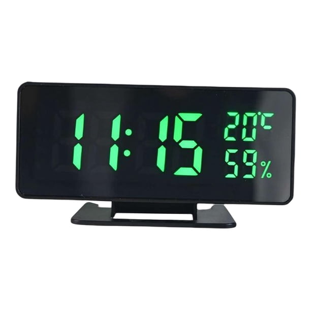 Reloj Despertador Digital USB Pantalla De Fecha Dormitorio Decoración Para El Hogar Decorativo LED Verde