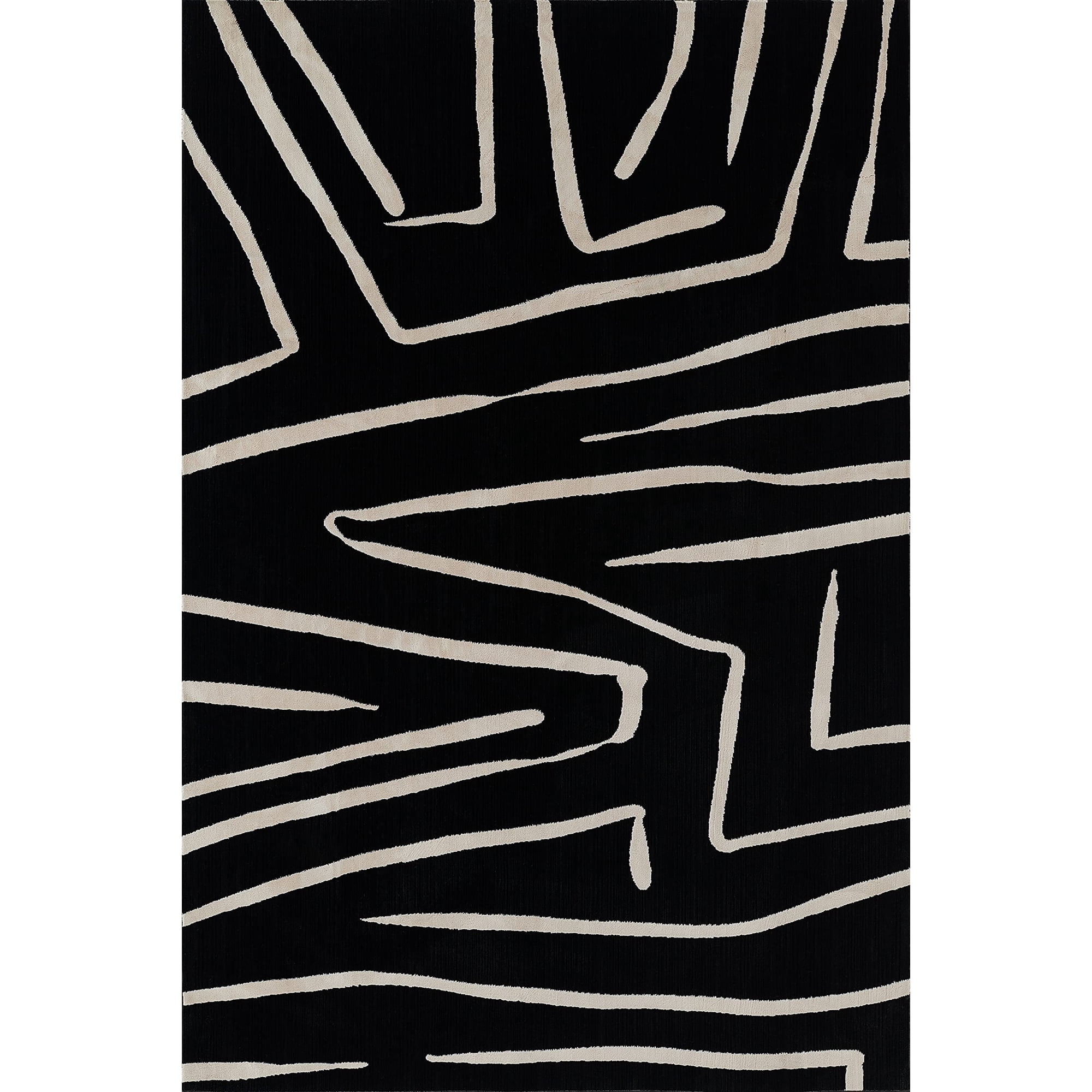 Alfombra Momeni Noho De Poliéster Negra, 60 Cm X 90 Cm, Para Entrada