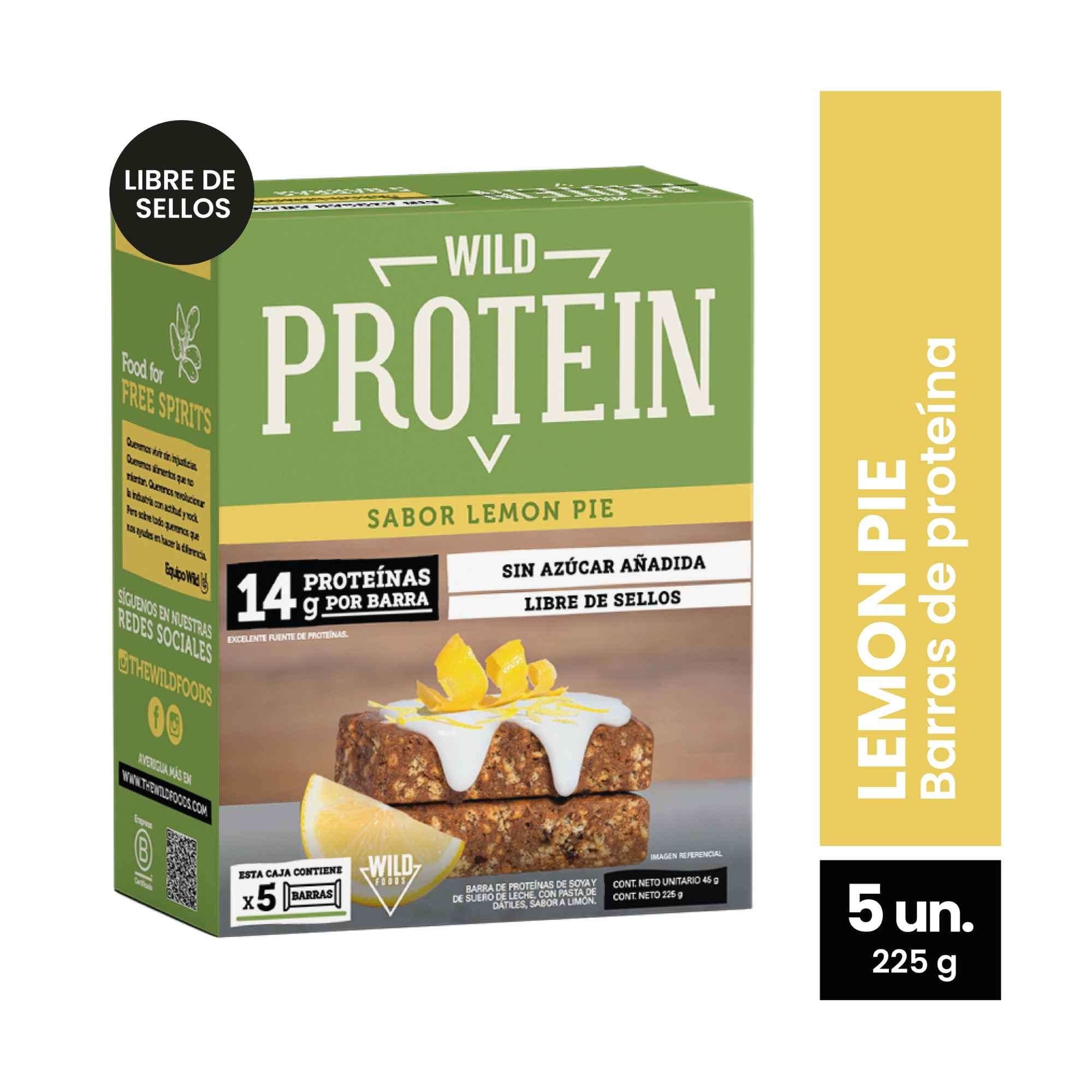 Barra Proteína Lemon Pie 5 Un 225 g Wild Protein