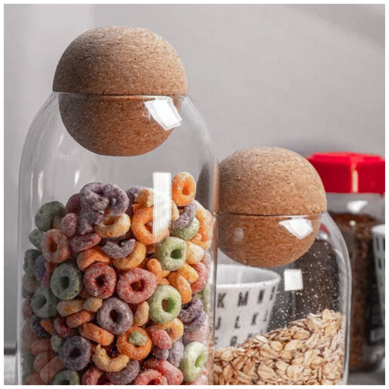 Disparo - Set 2 Botellas Frascos Contenedor 570ml Vidrio 10cm Tapa