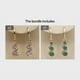 thumbnail image 1 of Vintage Swirl Round Green Stone Drop Dangle Earrings Women's Wedding Party Decor 14K Gold Plated 1Pair, 1 of 3