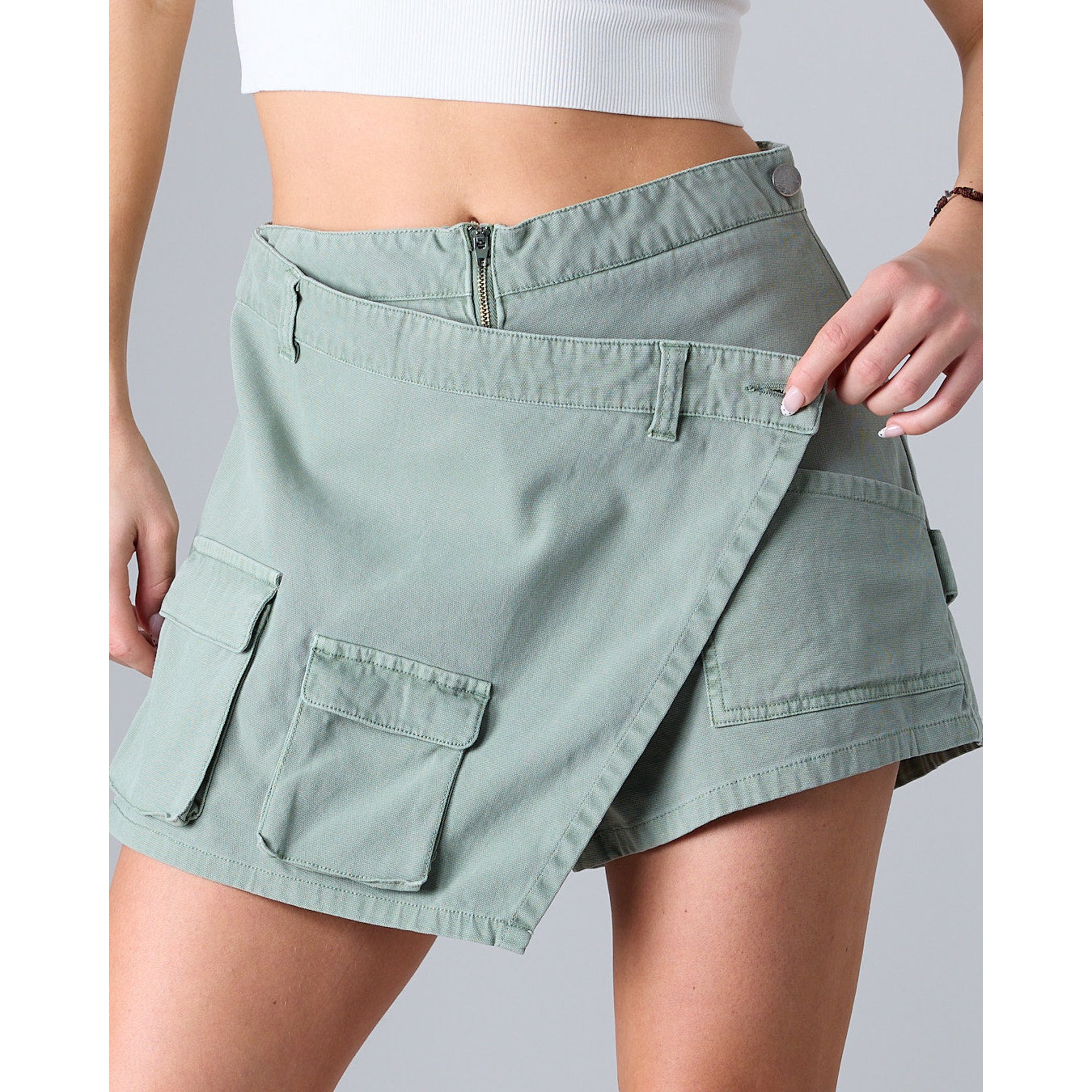Falda Short Mujer Canvas Procesado Xs3732 Polemic