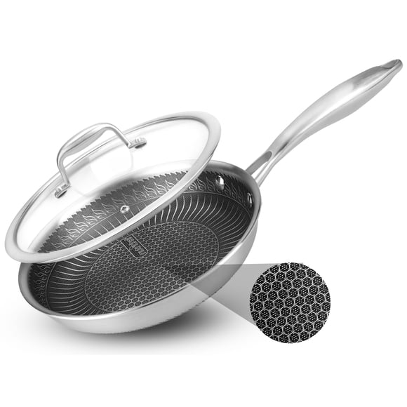 Sartén NutriChef de 20 cm de Acero Inoxidable con Tapa