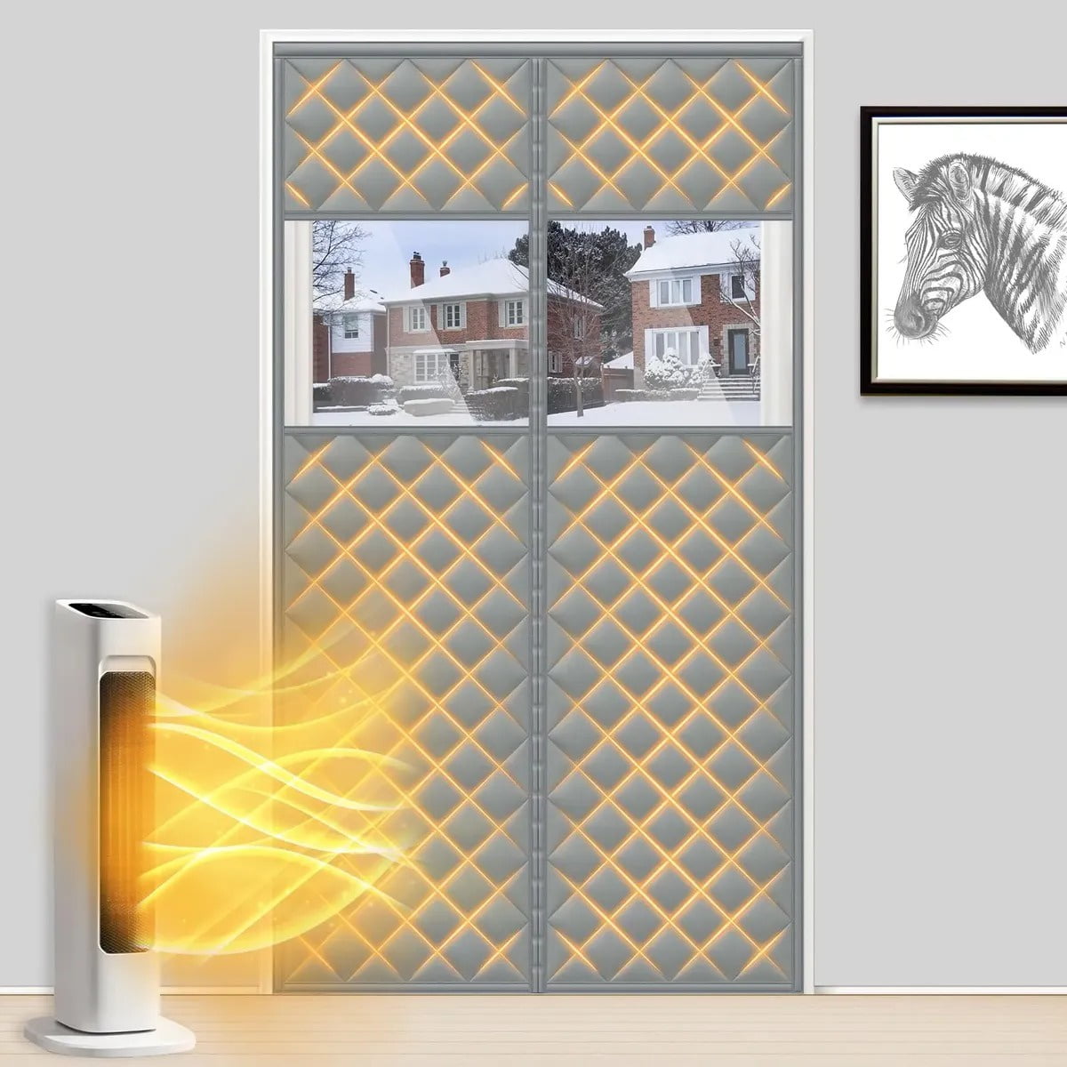 Genérica - Cortina Magnética Térmica 80cm*200cm Para Puerta Aislante Invierno