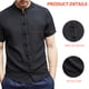 thumbnail image 4 of Camisetas, Tops, Ropa de estilo chino, Traje Tang - Camisa de Kung Fu negra de manga corta para hombre, 4 of 6