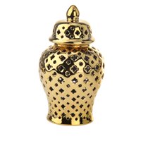 Magideal - Florero De Tarro De Jengibre De Cerámica, Tarro De Almacenamiento De Estilo Chino Antiguo Tallado Hueco, Jarrón De Tarro De Para La Decoración , 26Cmx48Cm