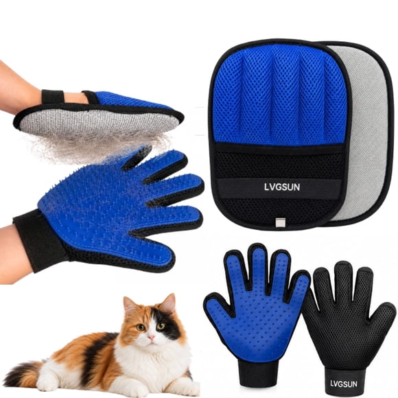 Guantes de aseo para mascotas LVGSUN, set removedor de pelo suelto