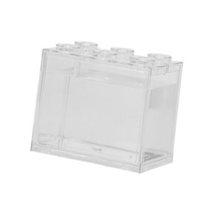 Ioensy - Betta Fish Tank Garden Escritorio Adorno Mesa Centros De Mesa Fish Basket Aquarium Clear