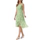 thumbnail image 4 of INSPIRE CHIC Vestido Midi Sin Mangas con Estampado Floral y Volante en el Bajo para Mujer Verde S, 4 of 6