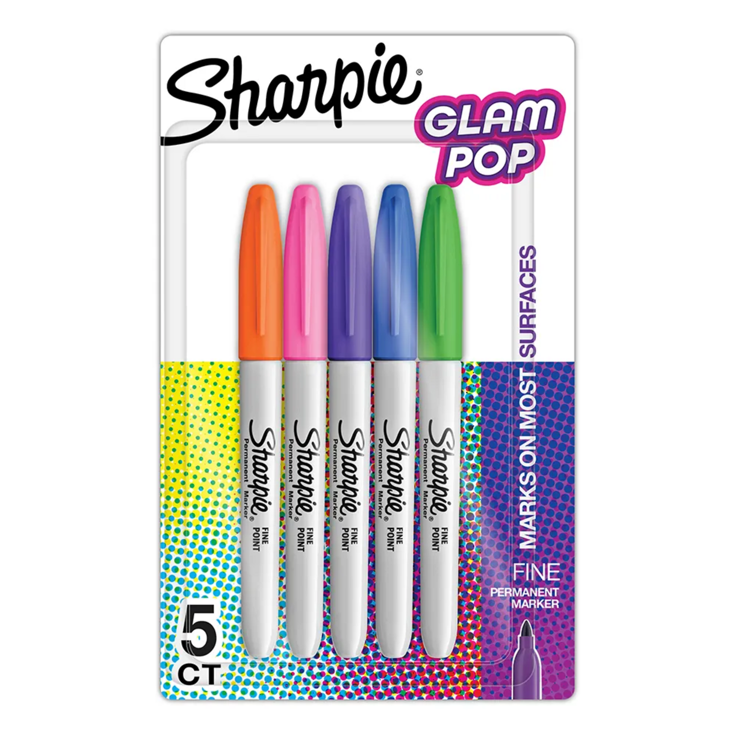 Set 5 Plumones Marcadores Sharpie Glam Pop Punta Fina Perma