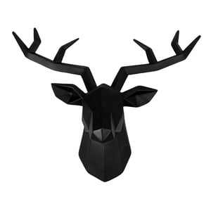 Bothyi - Escultura De Cabeza De Ciervo De Resina, Estatua De Animal De Montaje En Pared, Decoración Negra
