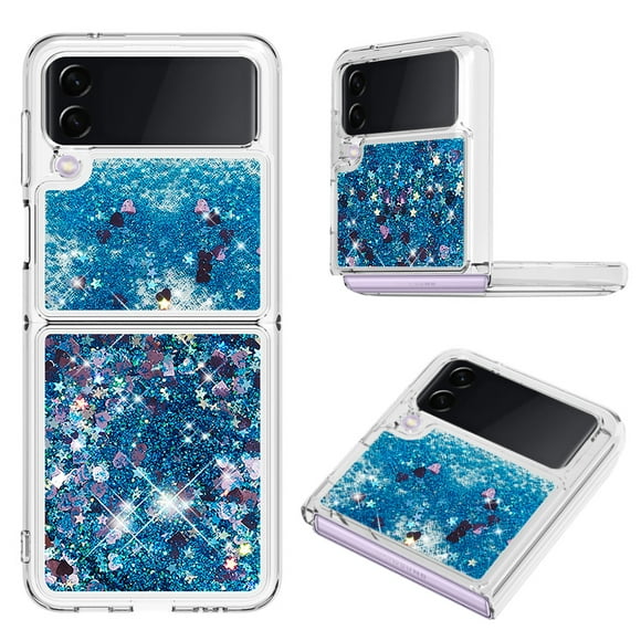 Funda FOXDOCK para Sansung Galaxy Z Flip 3 con Brillo Líquido, Protección Completa y Soporte de Anillo Giratorio