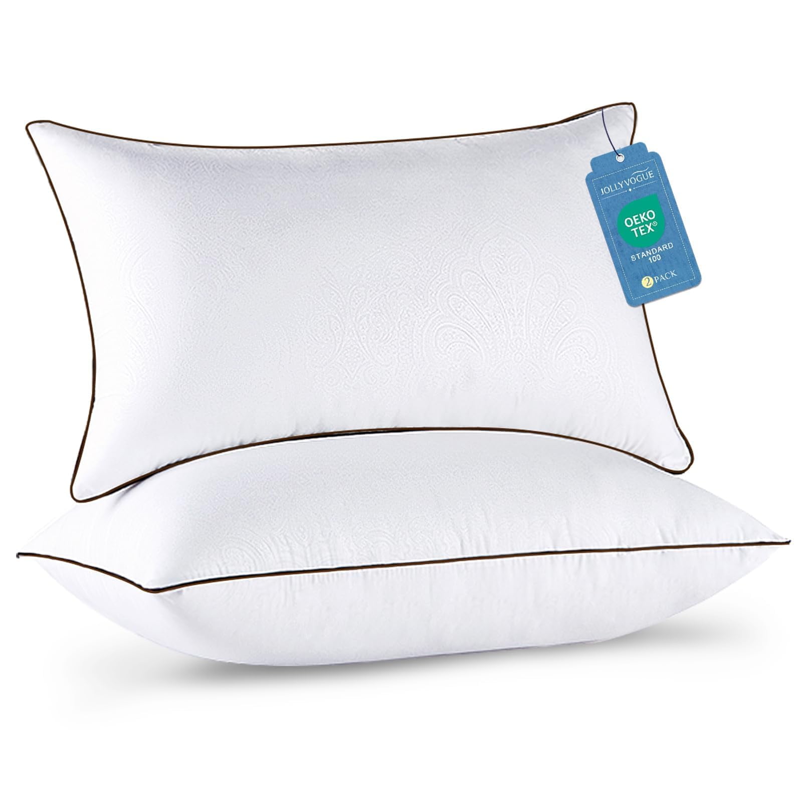 Juego De 2 Almohadas Jollyvogue, Tamaño Queen, Suaves Para Dormir