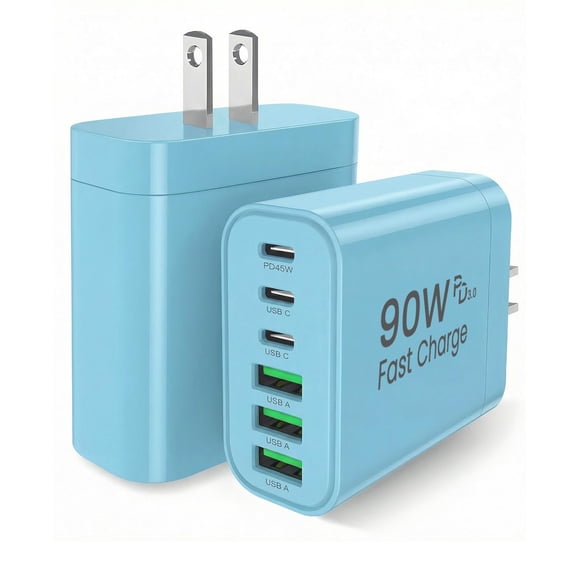 Cargador USB‑C RUMIXI 90W de 6 puertos GaN carga rápida (2 unidades)