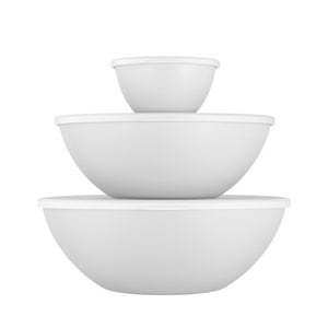 Coza - Juego De Contenedores De Plastico ( 250 Ml, 2,5L, 3,5L) Essential Blanco